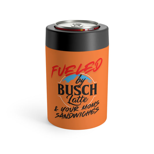 Funny Can Holder - "Fueled by Busch Latte & Your Mom's Sandwiches" - Perfect for BBQs, Camping, Tailgates, Gifts, Party Supplies