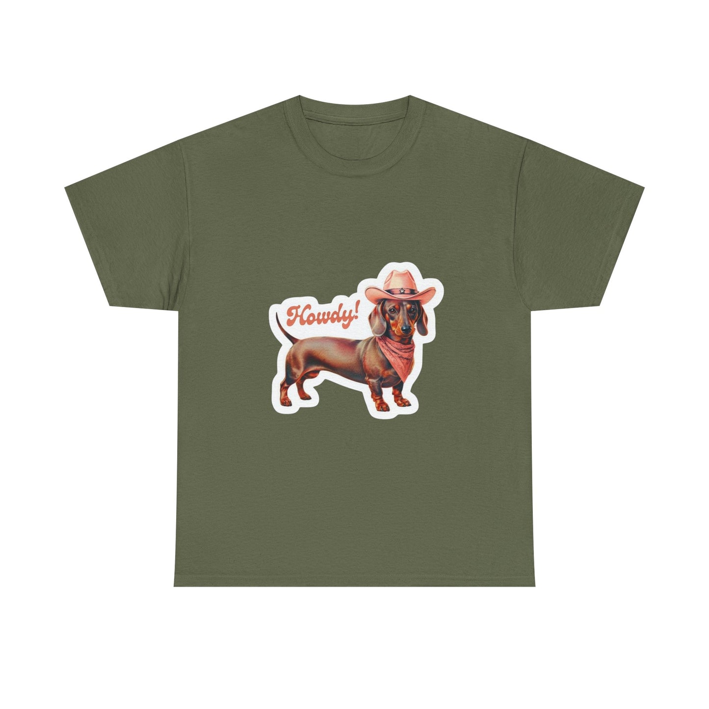 Howdy Dachshund Tee, Funny Dog Shirt, Unisex Casual T-Shirt, Pet Lover Gift, Summer BBQ Outfit, Birthday Present