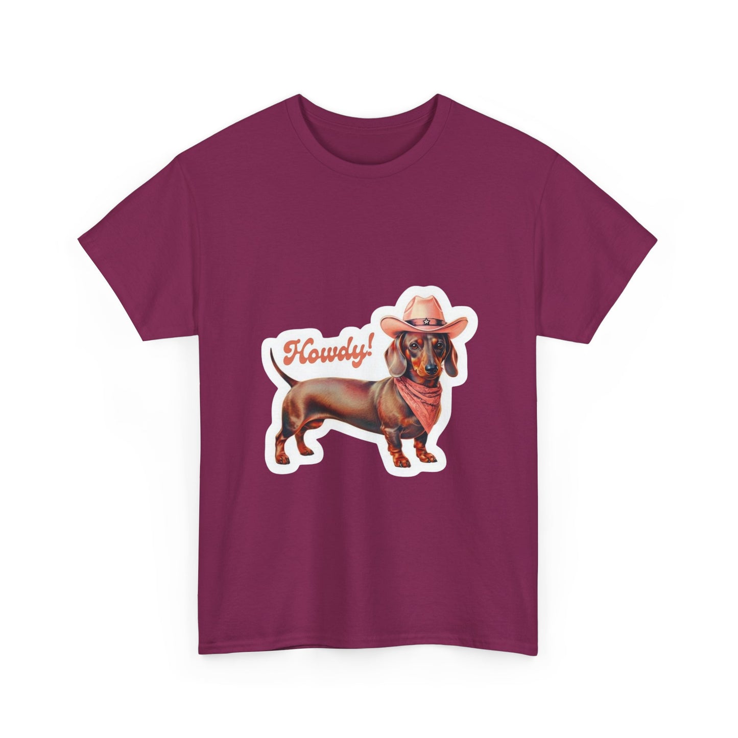 Howdy Dachshund Tee, Funny Dog Shirt, Unisex Casual T-Shirt, Pet Lover Gift, Summer BBQ Outfit, Birthday Present