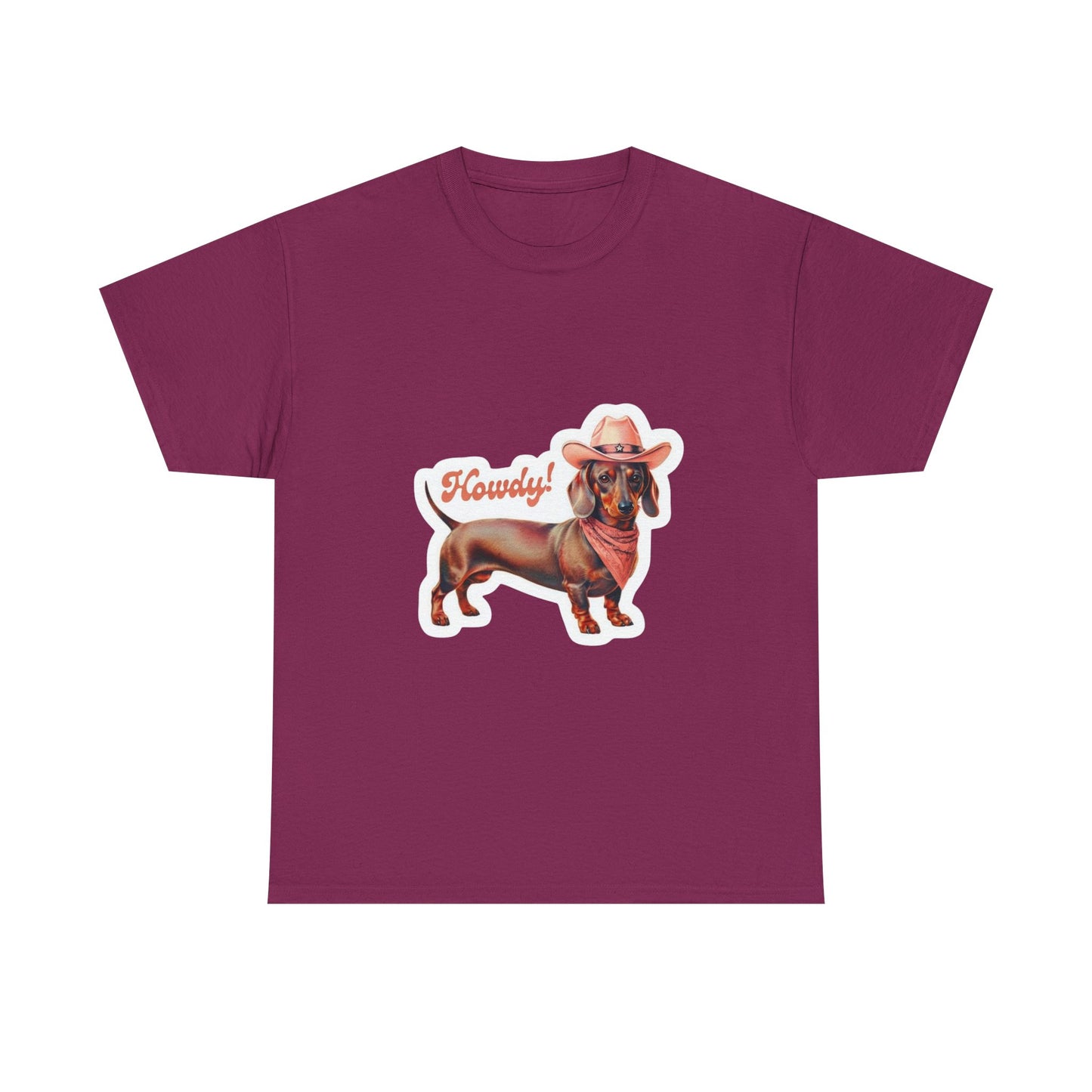 Howdy Dachshund Tee, Funny Dog Shirt, Unisex Casual T-Shirt, Pet Lover Gift, Summer BBQ Outfit, Birthday Present