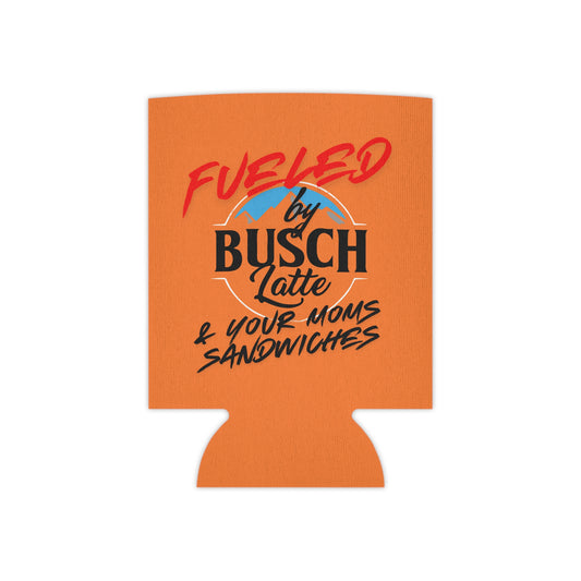 Fueled by Busch Latte and your Moms Sandwiches | Funny Insulated Can Cooler | Perfect for BBQs, Tailgating Party, Holidays, Outdoor Events