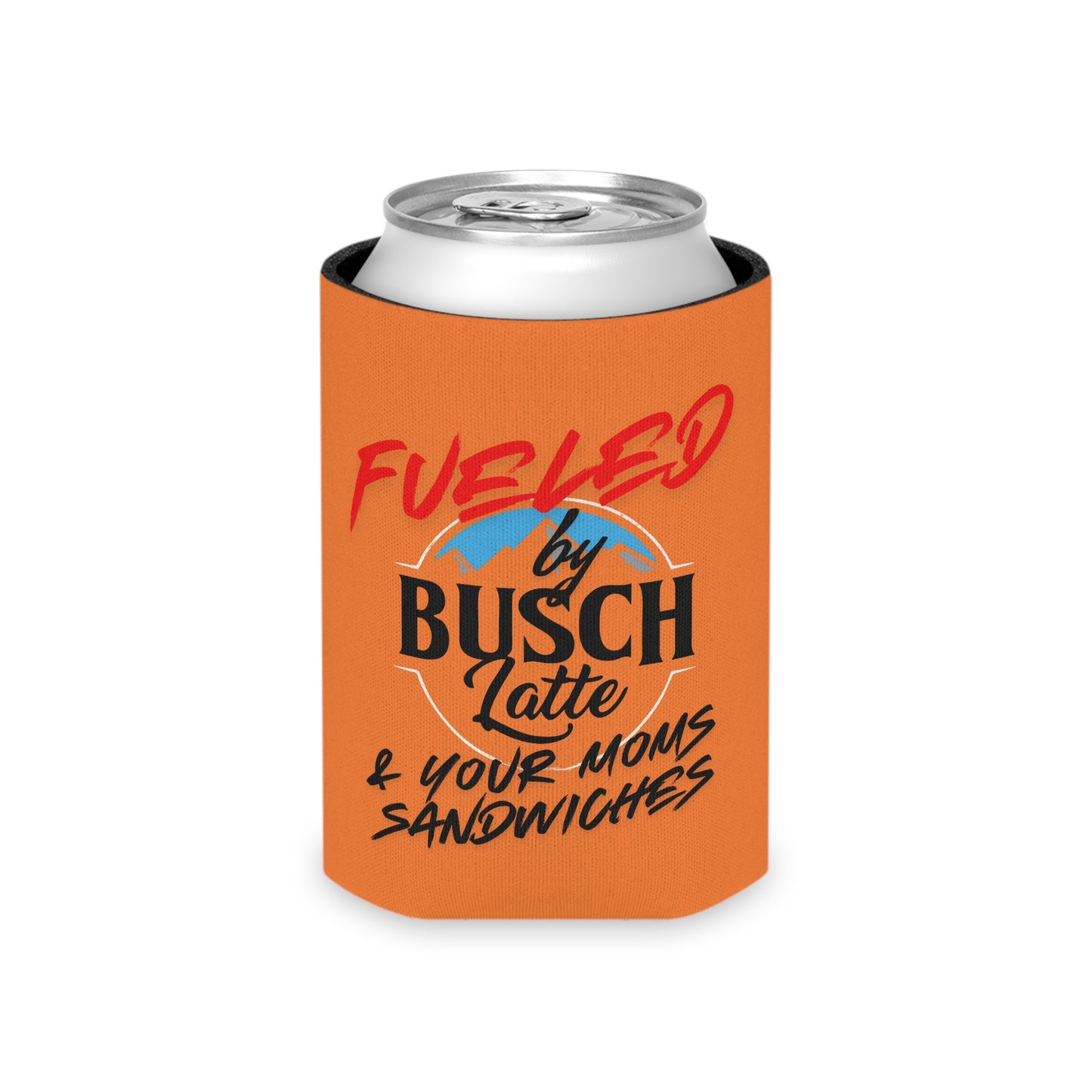 Fueled by Busch Latte and your Moms Sandwiches | Funny Insulated Can Cooler | Perfect for BBQs, Tailgating Party, Holidays, Outdoor Events