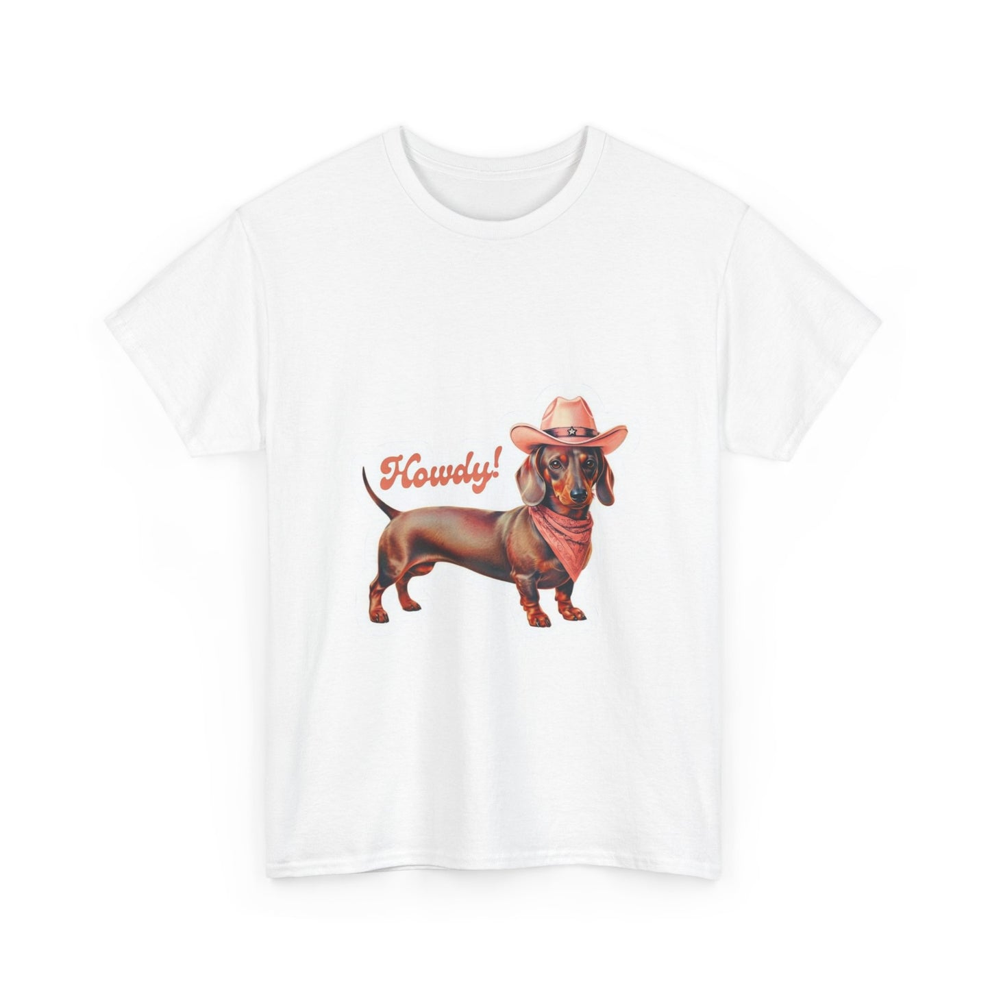 Howdy Dachshund Tee, Funny Dog Shirt, Unisex Casual T-Shirt, Pet Lover Gift, Summer BBQ Outfit, Birthday Present