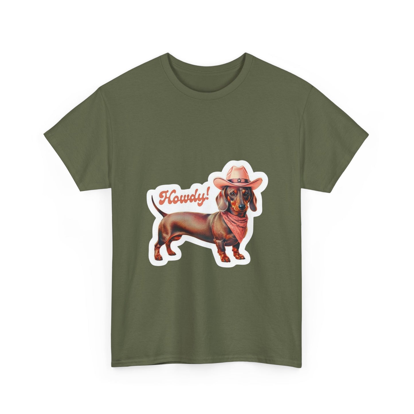 Howdy Dachshund Tee, Funny Dog Shirt, Unisex Casual T-Shirt, Pet Lover Gift, Summer BBQ Outfit, Birthday Present